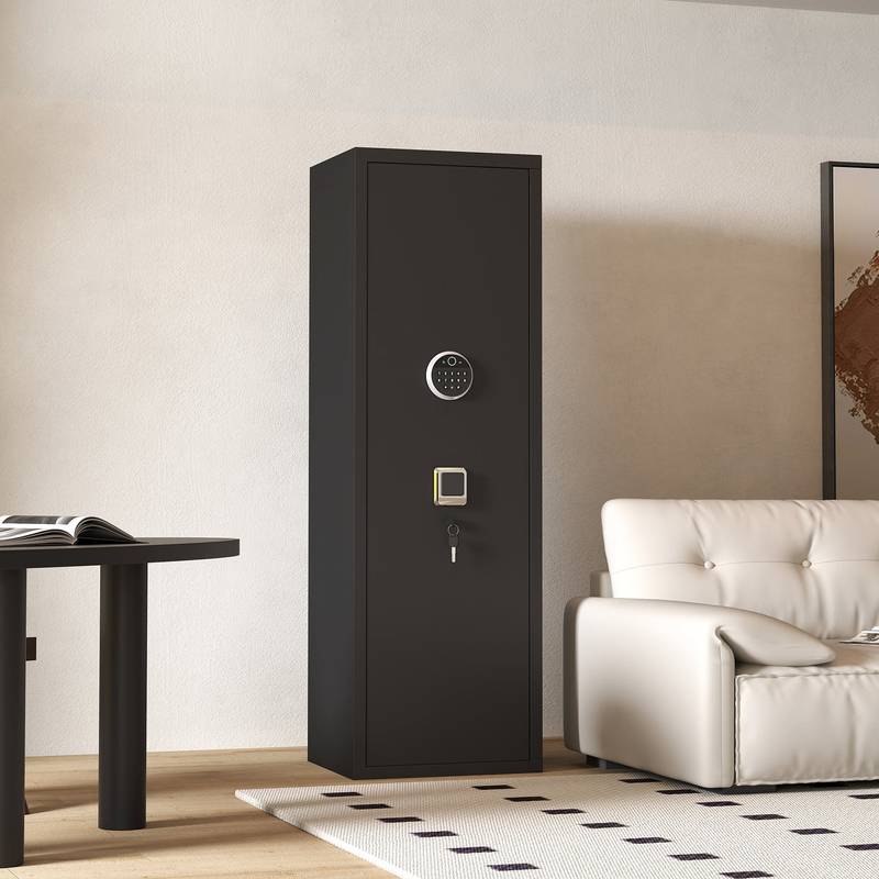 SecureSafe: Heavy-Duty Biometric Gun Cabinet with Pistol Pouches