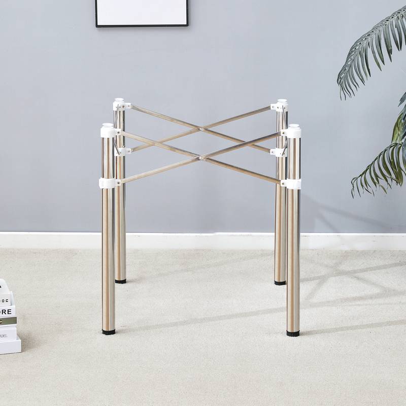 Compact Silver Folding Table Frame