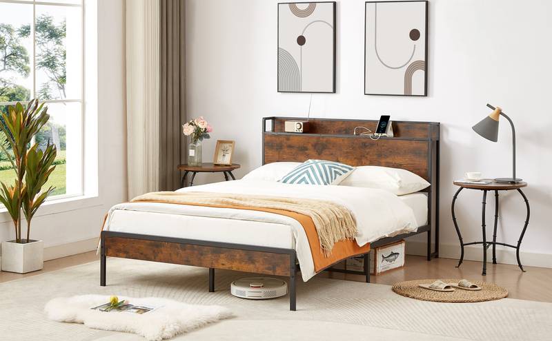 Rustic Charging Bed Frame