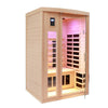 Cozy Hemlock Infrared Sauna with Mood Lighting and Bluetooth