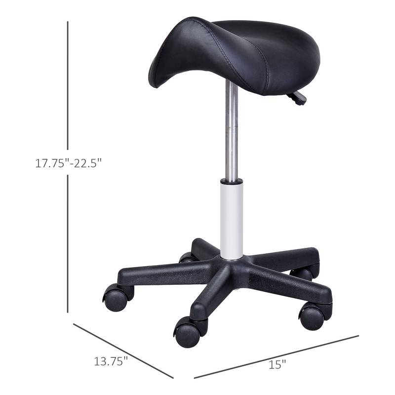 Stylish Rolling Saddle Stool - Ergonomic Swivel Chair for Spa, Salon, and Office