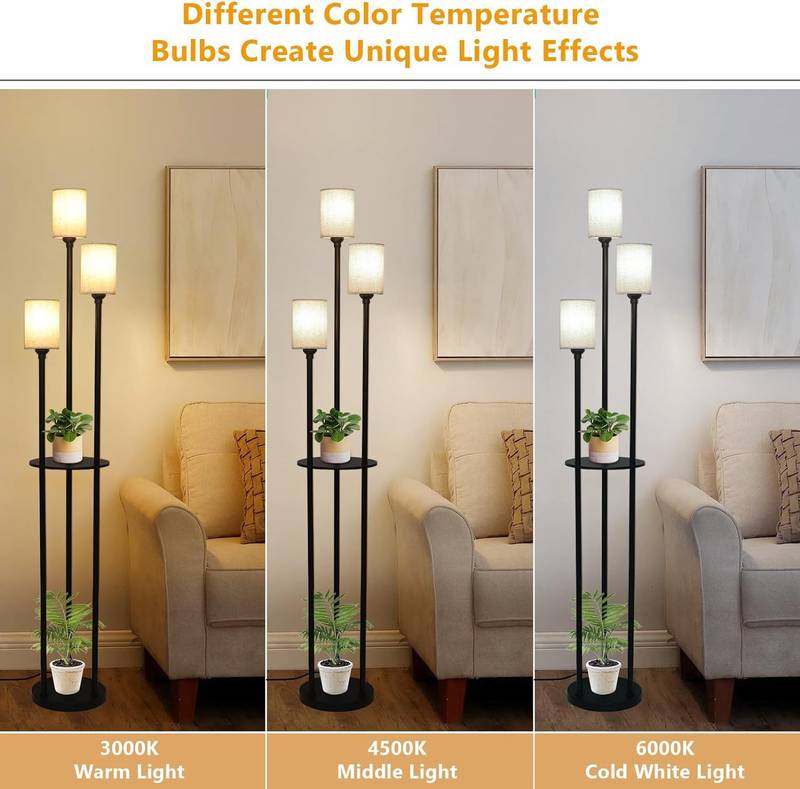 Luxe Glow Floor Lamp with Shelves