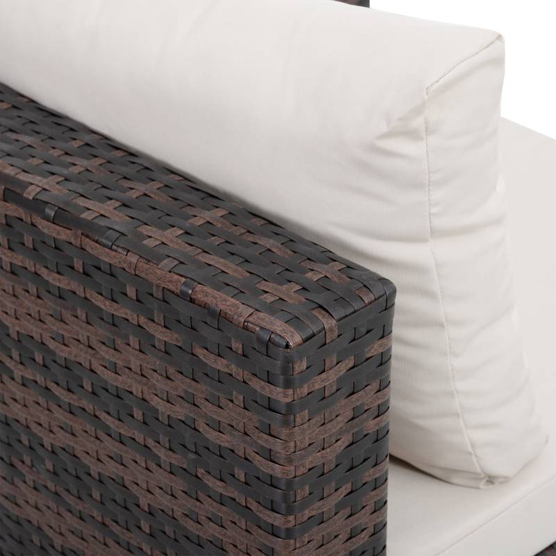 Chic Outdoor Wicker Lounge Set with Glass Table