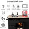 Versatile Kitchen Cart with Rubber Wood Top and Smart Storage