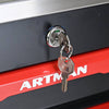 Rolling Tool Cart with Stainless Steel Top - Black & Red