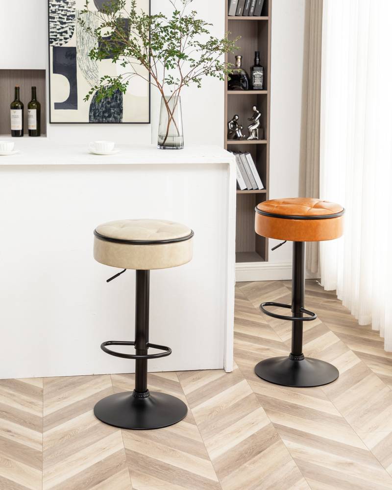 Stylish Swivel Bar Stools - Set of Two