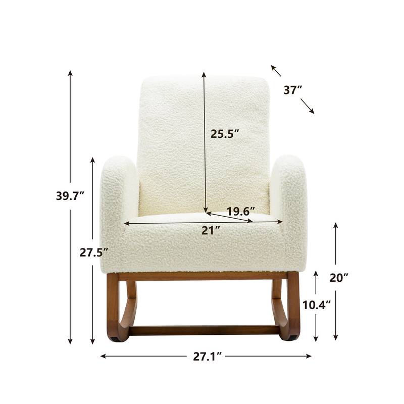 Comfy Rocking Chair with Wooden Legs