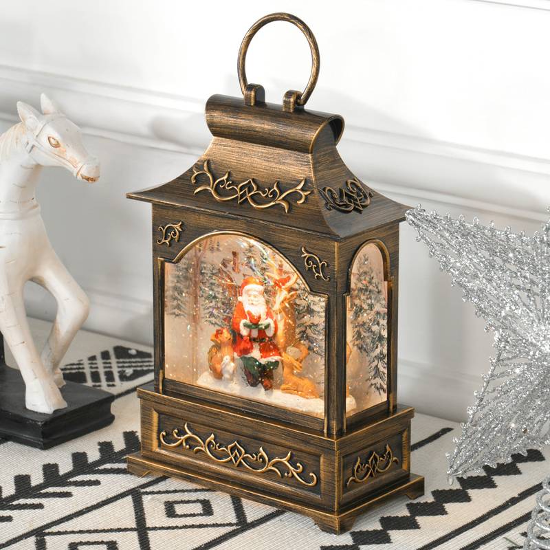 Glittering Holiday Snow Globe Lantern