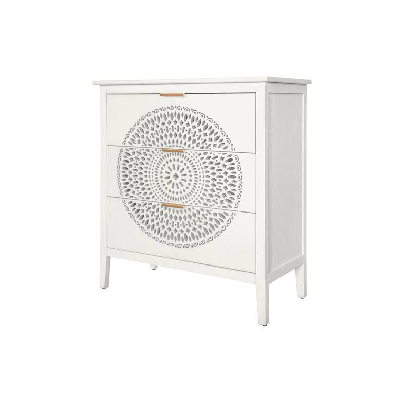 Chic Hollow-Carved 3-Drawer Storage Cabinet