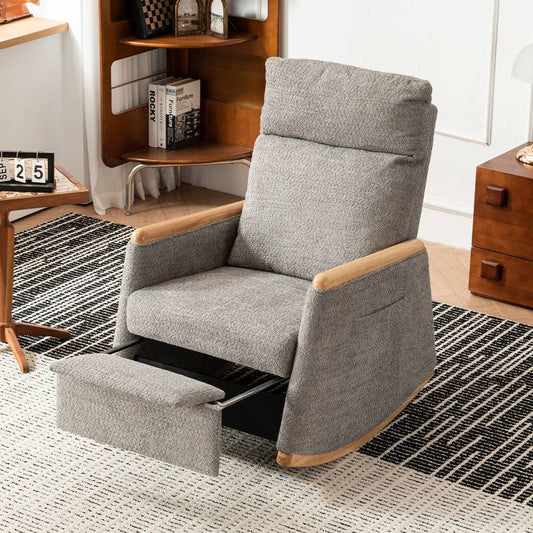 Cozy Accent Rocking Chair with Footrest