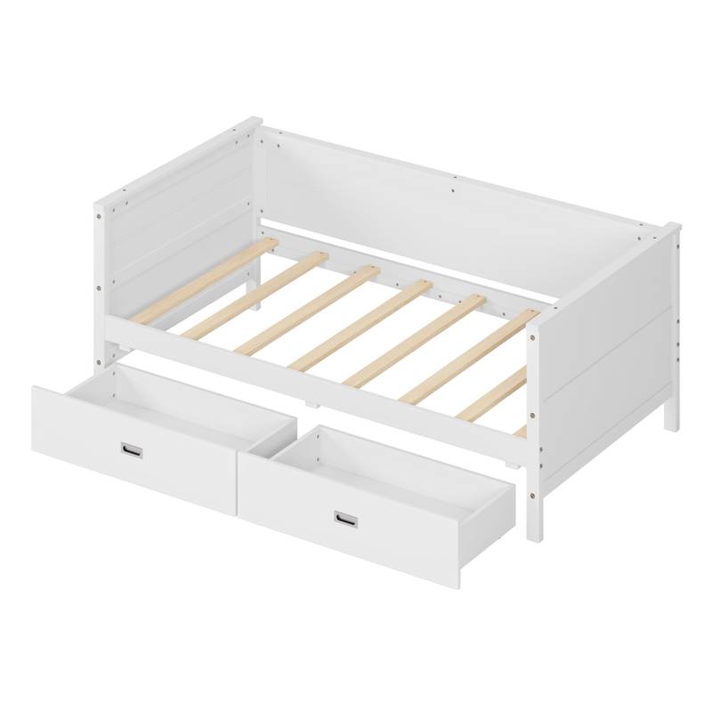 Cozy White Twin Daybed with Storage Drawers