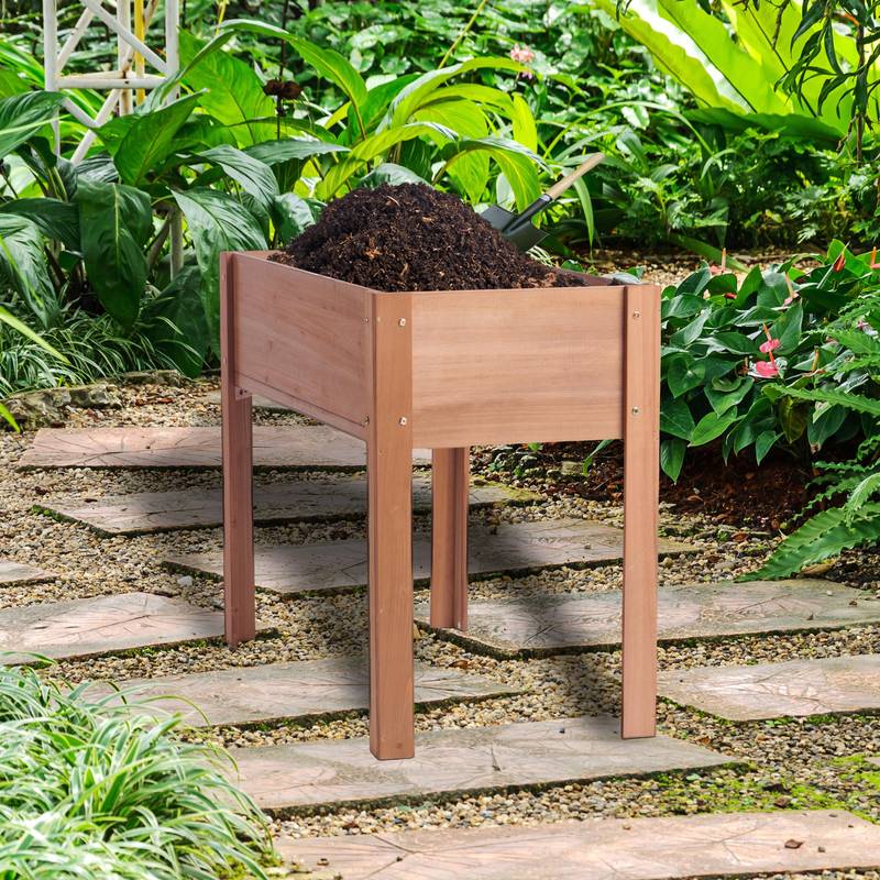 Elevated Wooden Garden Planter Box