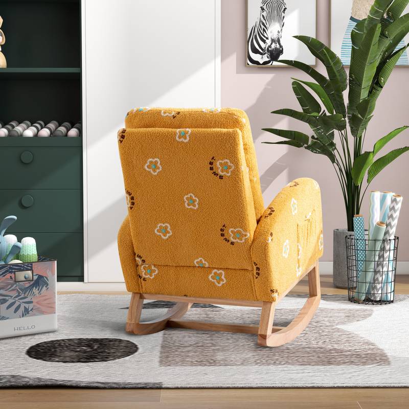 Cozy Mustard Rocker: Modern Mid-Century Accent Chair