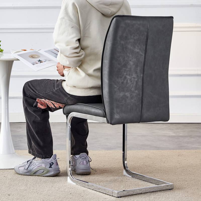 Sleek Gray Arch Dining Chairs - Set of 4