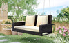 Cozy Duo Wicker Swing with Cushions