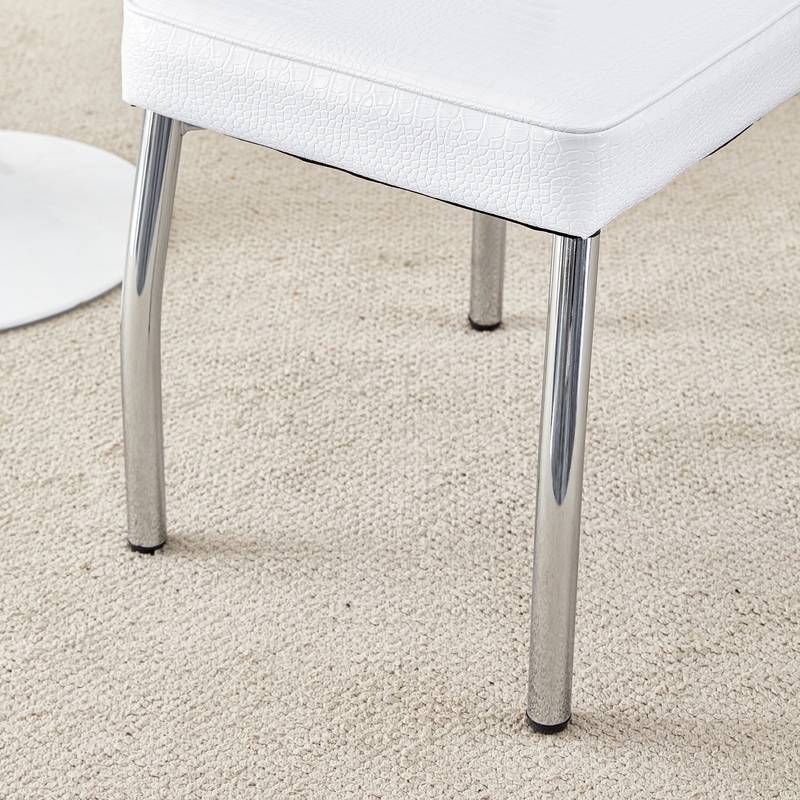 Chic Alligator Skin Dining Chairs with Crystal Accents