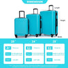 Turquoise Travel Trio: Lightweight Spinner Luggage with Hooks & TSA Lock