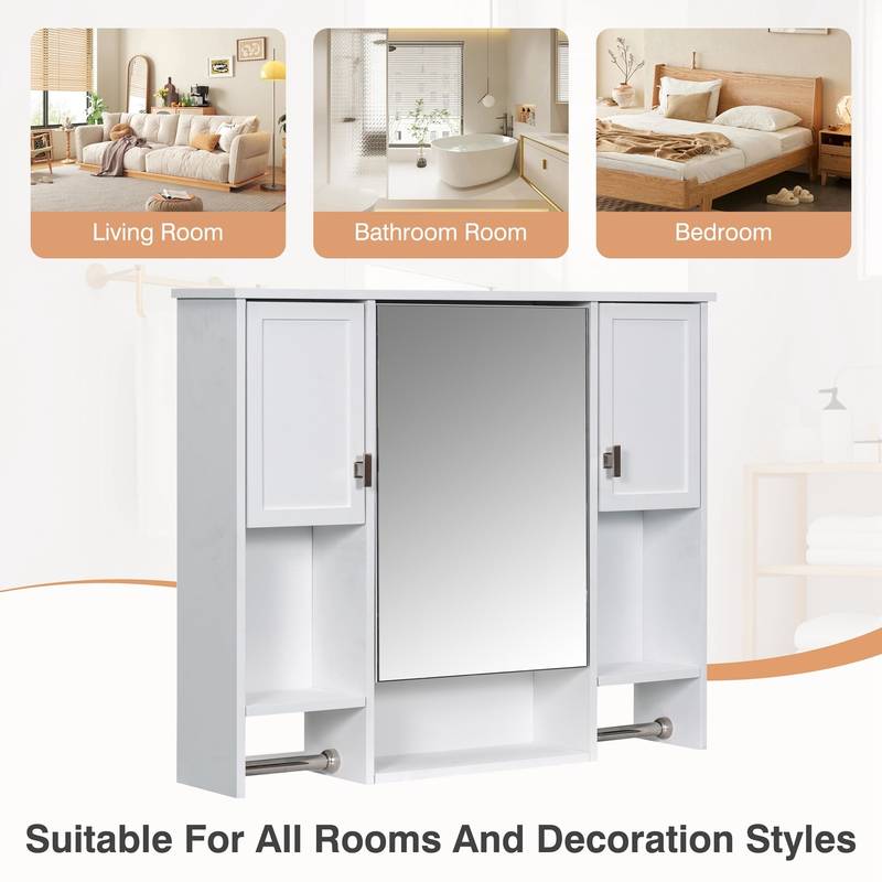 Sleek Wall-Mounted Bathroom Storage & Mirror Cabinet