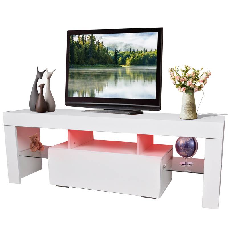 Stylish TV Stand with Storage & Drawer