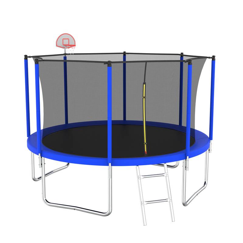 FunJump Trampoline with Basketball Hoop and Safety Net