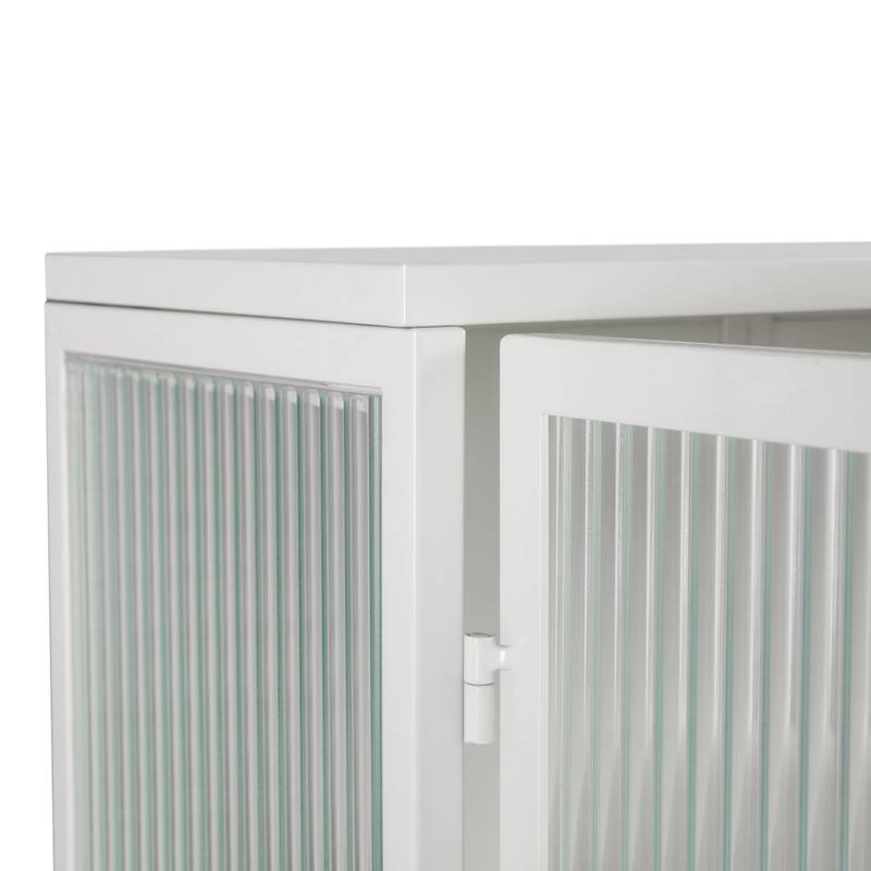 Stylish Glass Door Storage Cabinet with Towel Rack