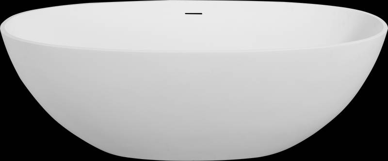 Luxury Soaking Stone Bathtub - Elegant Matte White Design