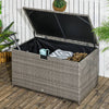 Outsunny Gray Rattan Outdoor Storage Box
