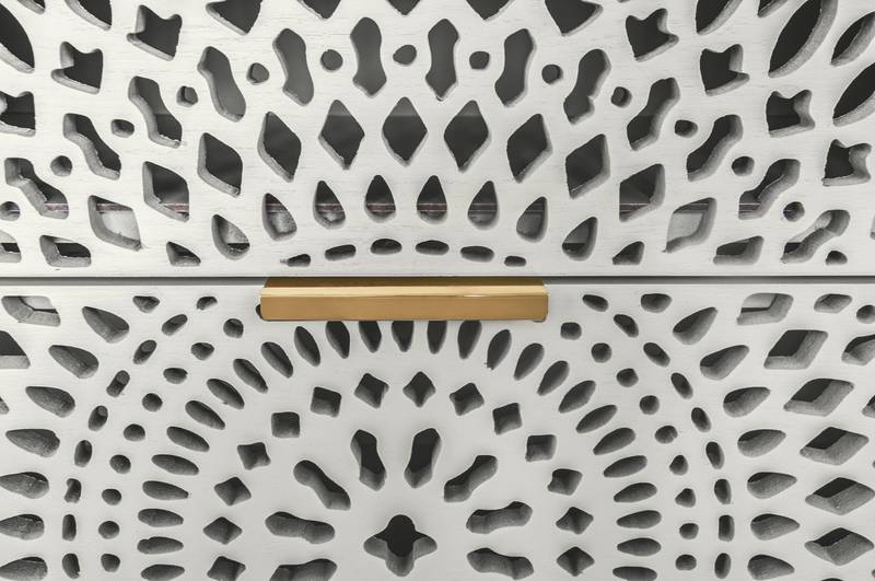 Chic Hollow-Carved 3-Drawer Storage Cabinet