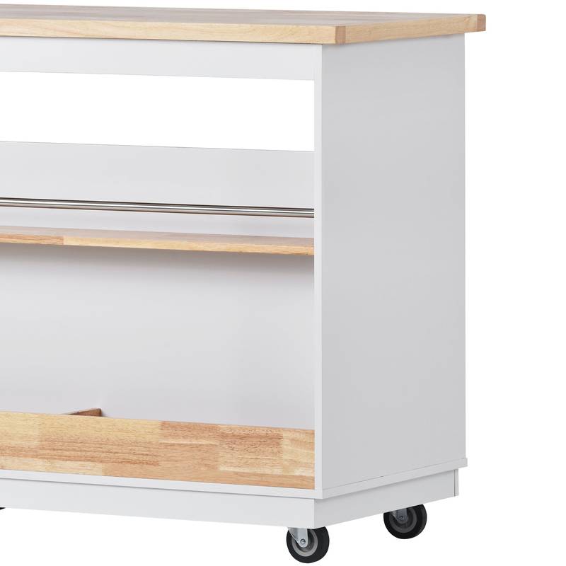 Versatile Rolling Kitchen Island with Storage and Wine Rack
