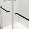 Sleek Matte Black Double Sliding Shower Door with Soft-Close and Clear Glass