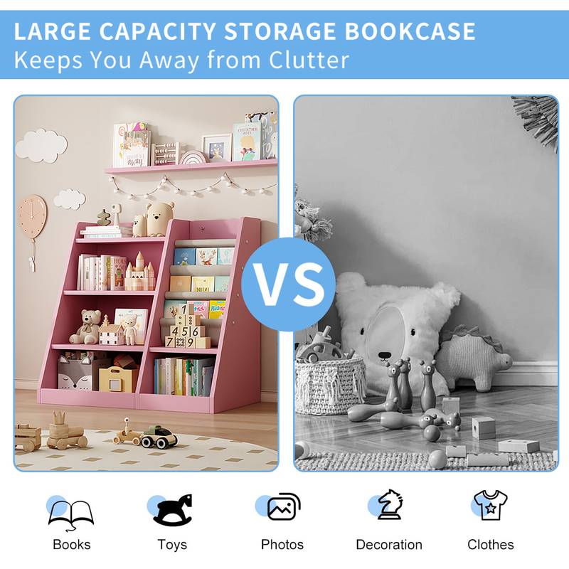 Charming Pink Toy & Book Organizer for Kids