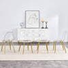 Chic Crystal Dining Chairs - Set of Four with Gold Legs