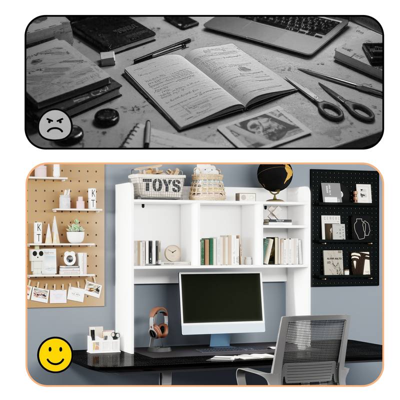 Stylish Wood Desktop Organizer with Five Shelves