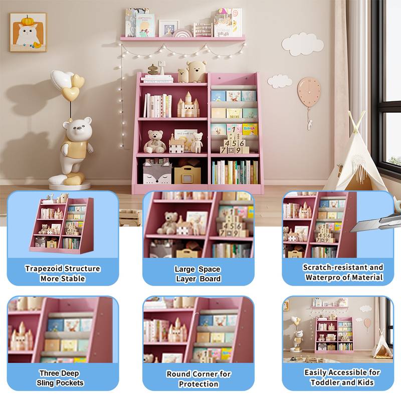 Charming Pink Toy & Book Organizer for Kids