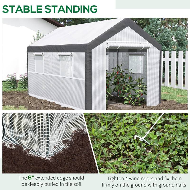 SunnyGrow Walk-In Greenhouse - Your Outdoor Plant Paradise