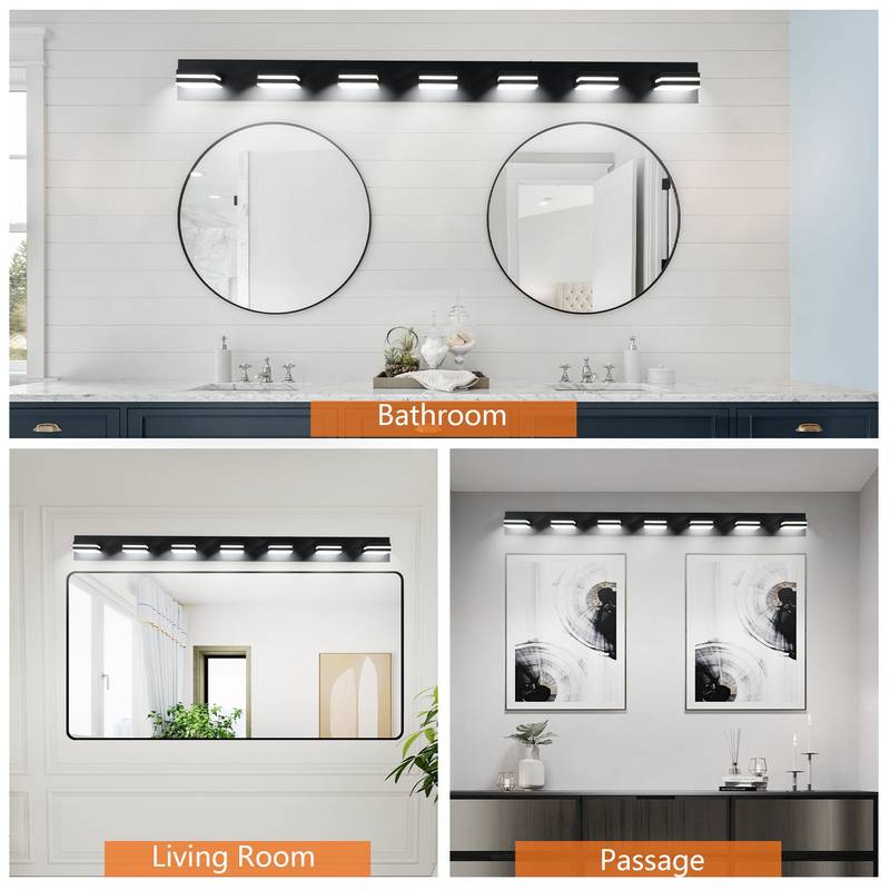 Sleek Black LED Vanity Light - Perfect for Your Bathroom!