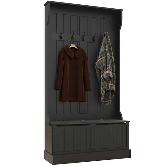 Chic 3-in-1 Hall Tree with Storage Bench & Coat Rack