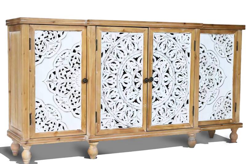 Charming Hollow-Carved Storage Cabinet