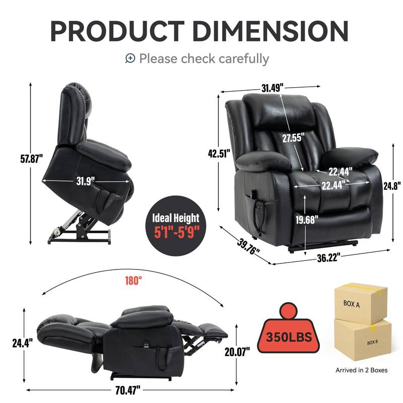 Ultimate Comfort Leather Recliner with Massage & Heat