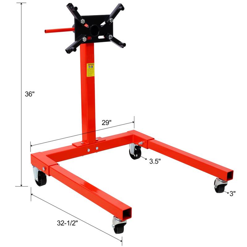 Easy Roll Engine Stand with Rotating Head & Adjustable Arms