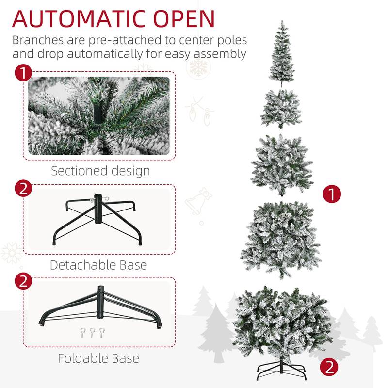 Frosted Elegance Slim Pine Christmas Tree