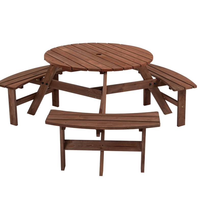 Cozy Circular Picnic Table for Six - Perfect for Your Outdoor Space!