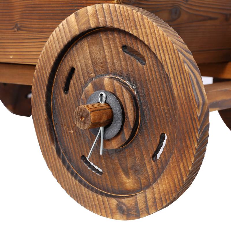 Rolling Wooden Garden Cart