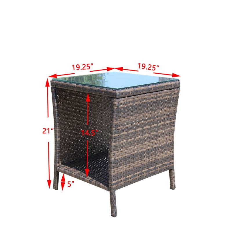 Chic Glass-Top Patio Coffee Table