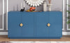 Navy Blue Modern Sideboard with Stylish Handles and Adjustable Shelves