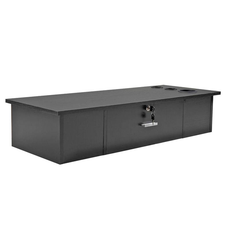 Chic Black Barber Station with Lockable Storage