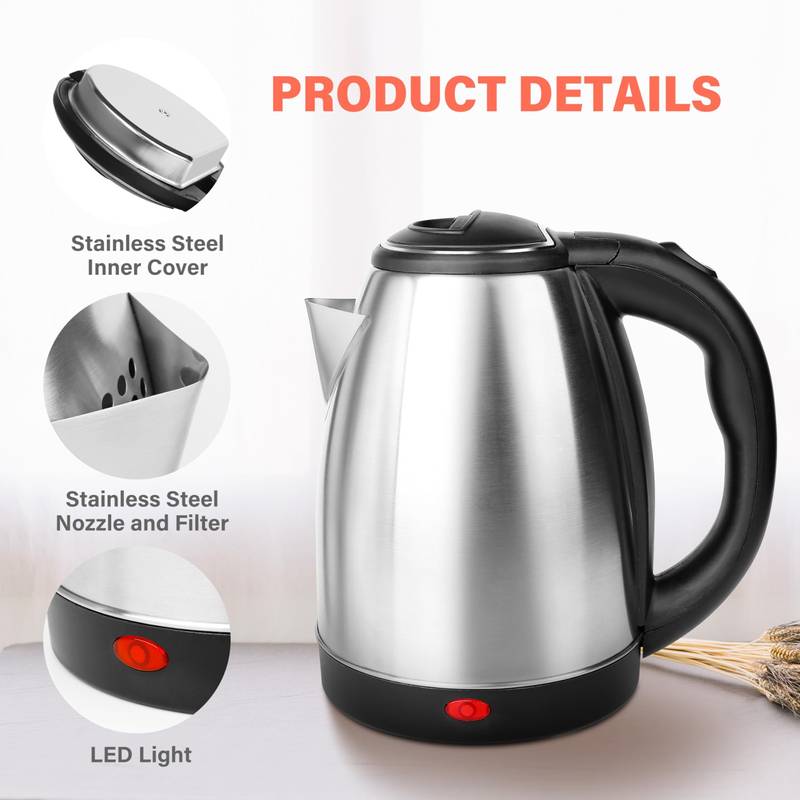 Sleek Stainless Steel Cordless Tea Kettle