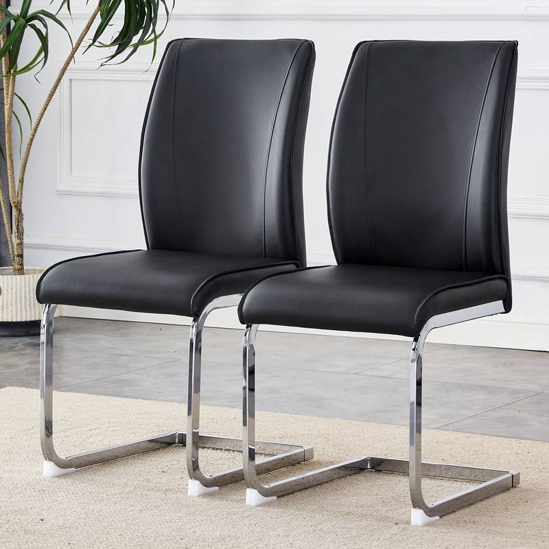 Chic Black Arch Dining Chairs - Set of Two