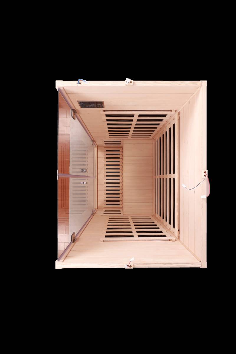 Cozy Glass Hemlock Sauna for Two