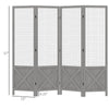 Chic Folding Room Divider - Portable Privacy Screen in Distressed Gray